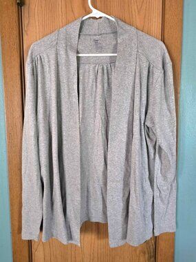 Gap Gray Open Front Long Sleeve Cardigan Size XL
